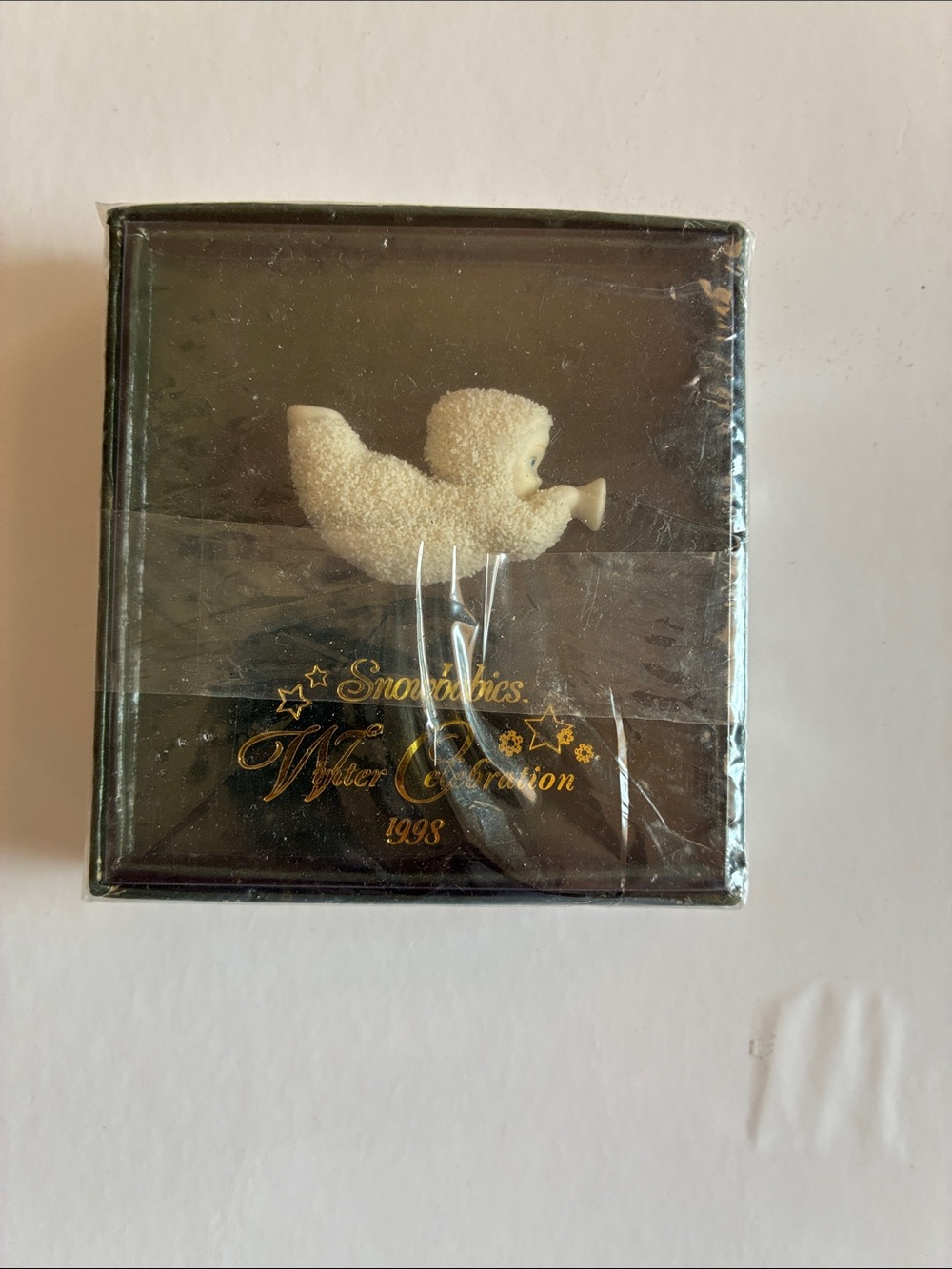 Vintage Department 56 Cream Snowbabies 1998 Bisque Friendship Pin Angel Brooch